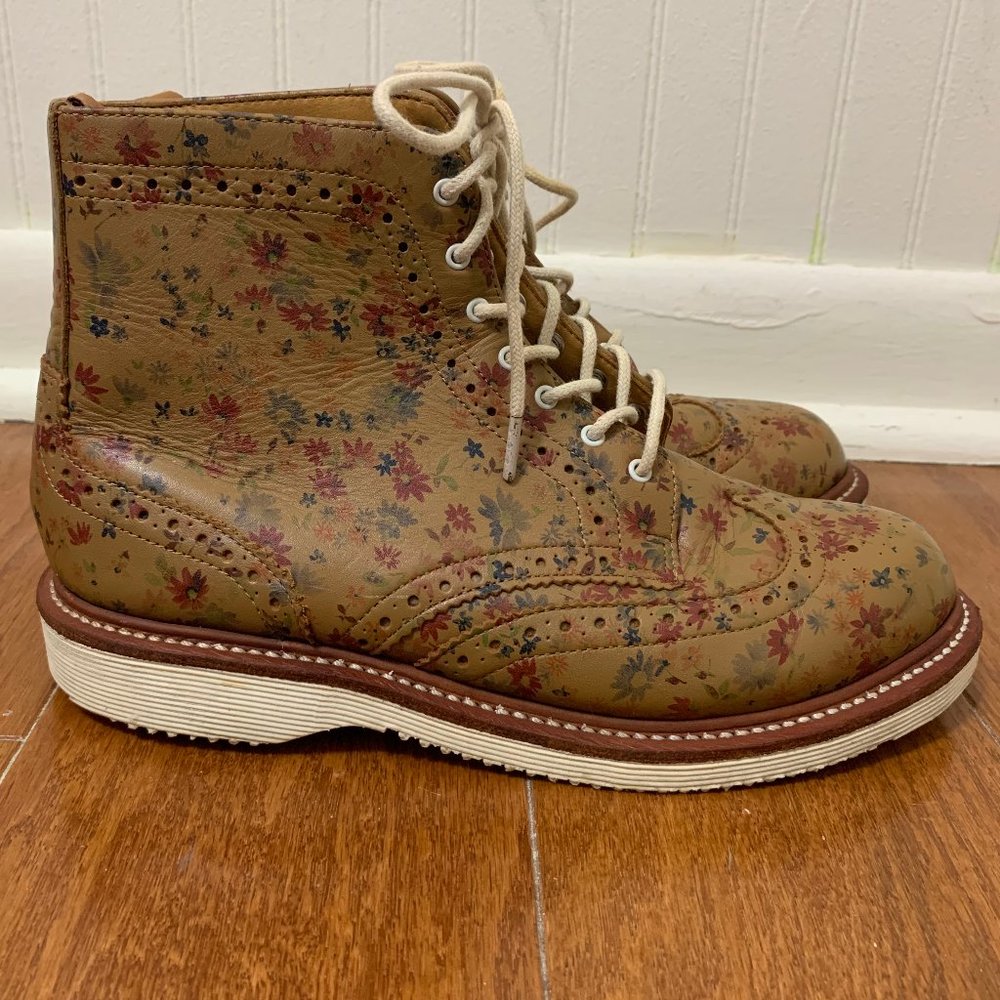 Dr. Martens Floral Lace Up Boots - Brown - Picture 2 of 4